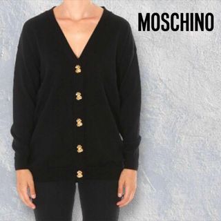 モスキーノ(MOSCHINO)の【送料無料】MOSCHINO Dollar Buttons カーディガン 黒(カーディガン)