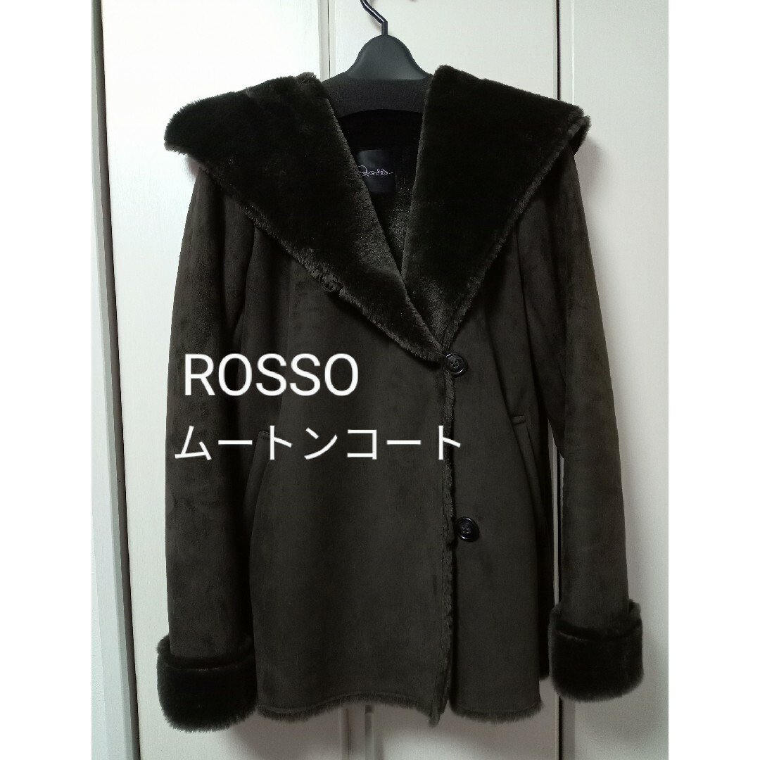 URBAN RESEARCH ROSSO(アーバンリサーチロッソ)のROSSO/フェイクファー ムートンコート/限定色/ダークブラウン/フリーサイズ レディースのジャケット/アウター(ムートンコート)の商品写真