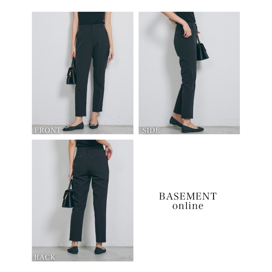 BASEMENT(ベースメント)のテーパードパンツ｜ 脚長 サラサラ 細身 美脚 きれいめ テーパード パンツ ボ レディースのパンツ(カジュアルパンツ)の商品写真