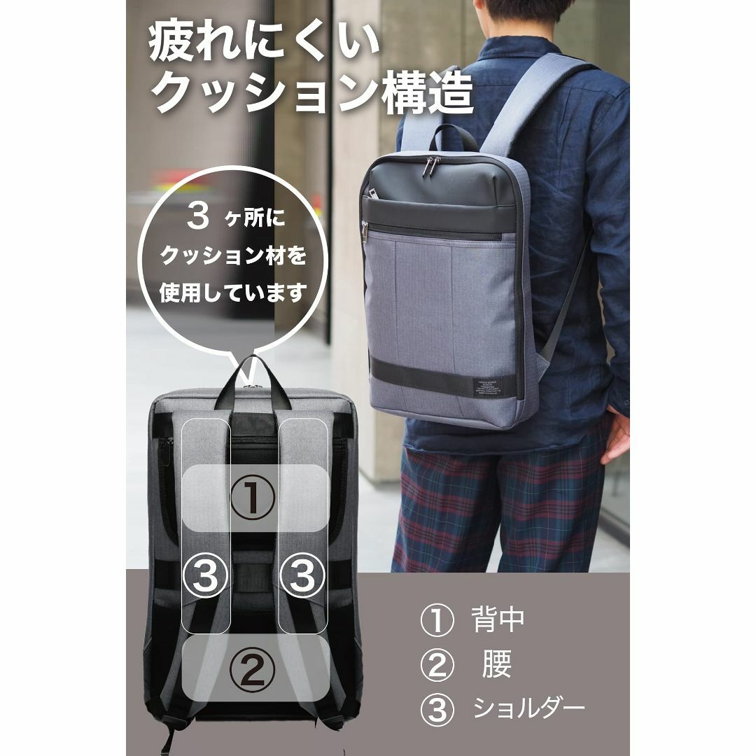 送料含む グッシオ イタリー リュック メンズ わずか8.5cm薄型 軽量