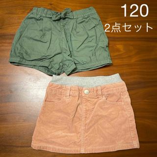 ニシマツヤ(西松屋)の120 女の子 UNIQLOショートパンツ&西松屋コーデュロイピンクスカート(スカート)