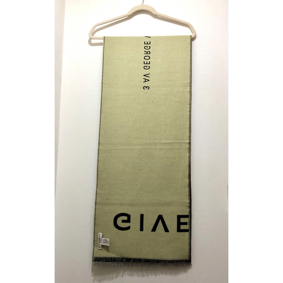 絹９％★新品★GIVENCHY　リバーシブル　ロゴマフラー　ウール　シルク　イタリア製