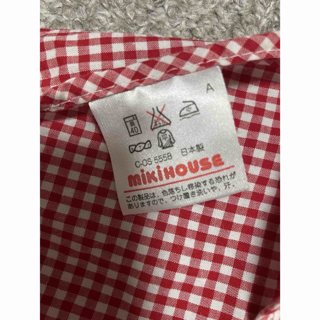 mikihouse(ミキハウス)のMIKIHOUSE  袖付き長袖スモック スタイ キッズ/ベビー/マタニティの授乳/お食事用品(お食事エプロン)の商品写真