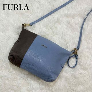 極美品 FURLA アクセサリーポーチ チェーンショルダーウォレット 現行ロゴ