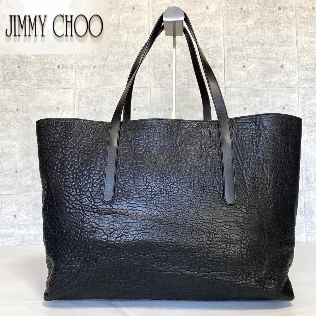 JIMMY CHOO(ジミーチュウ)の【良品】JIMMY CHOO TWIST BLACK A4 肩掛け トートバッグ レディースのバッグ(トートバッグ)の商品写真