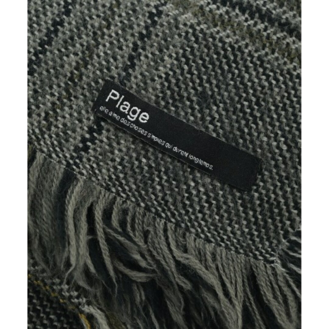 Plage(プラージュ)のPlage プラージュ ストール - 黒xグレー系x黄系 【古着】【中古】 レディースのファッション小物(ストール/パシュミナ)の商品写真