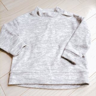 ユニクロ(UNIQLO)のユニクロ ハイネック フリース 長袖 90 グレー(Tシャツ/カットソー)