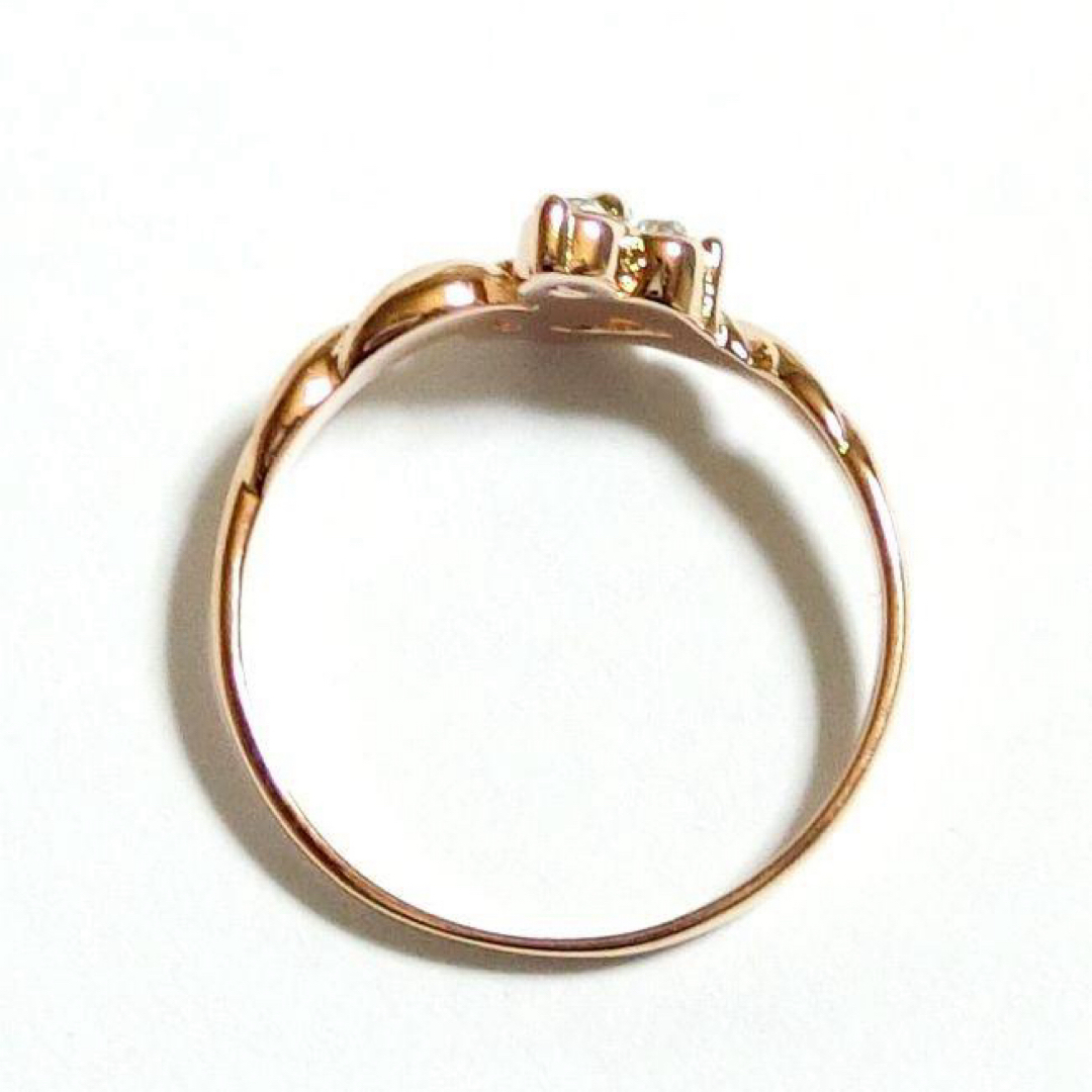 17号 三ツ星 スワロフスキークリスタル ピンクゴールドリング レディースのアクセサリー(リング(指輪))の商品写真