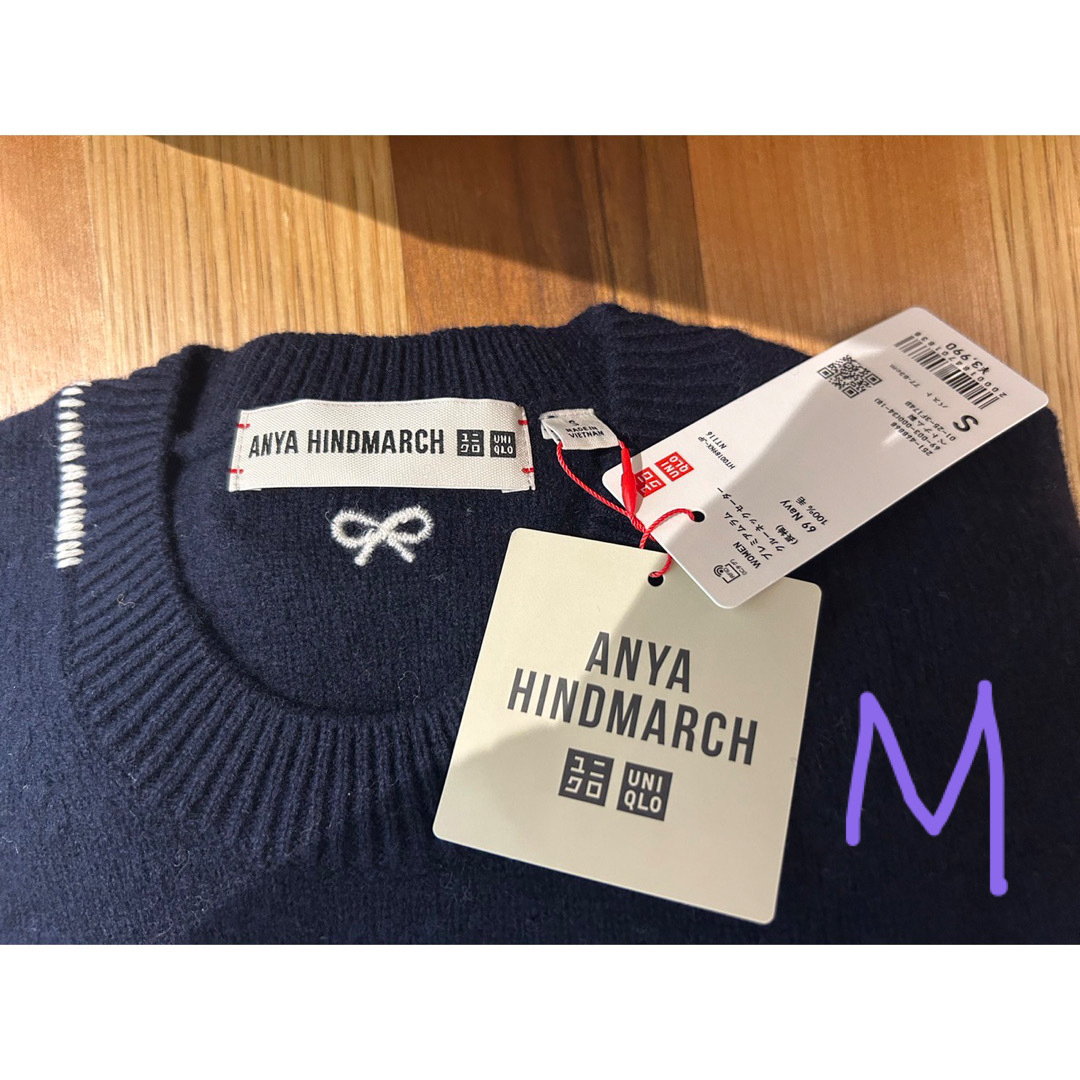 UNIQLO(ユニクロ)の素敵★ユニクロアニヤハインドマーチプレミアムラムクルーネックセーターM紺ネイビー レディースのトップス(ニット/セーター)の商品写真