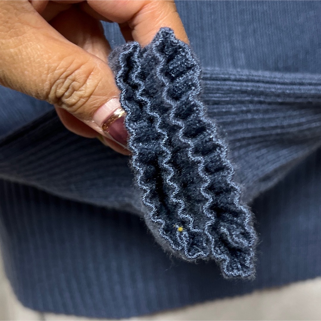 GRL(グレイル)の新品未使用品✨GRL グレイル セーター ニット L くすみブルー 袖長め レディースのトップス(ニット/セーター)の商品写真