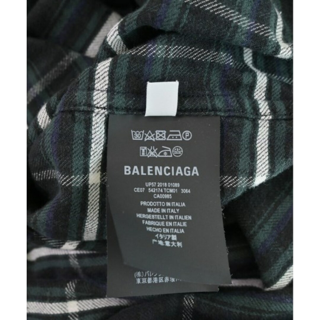 BALENCIAGA カジュアルシャツ 39(M位) 黒x緑x白(チェック) 【古着】【中古】