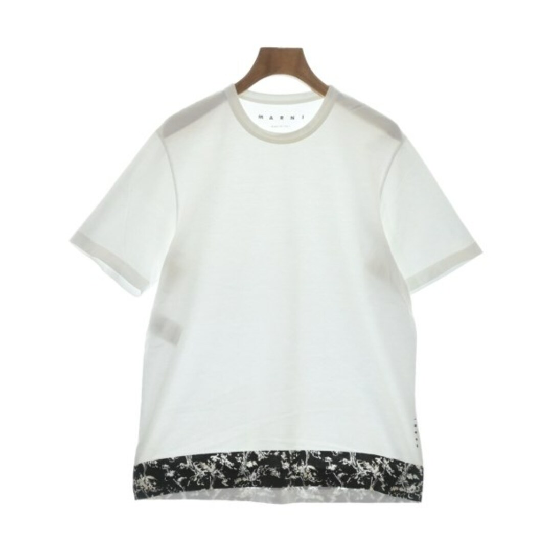 MARNI マルニ Tシャツ・カットソー 46(M位) 白x黒xベージュ薄手裏地