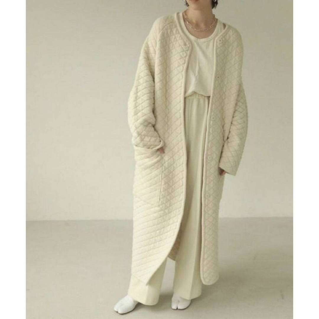 TODAYFUL(トゥデイフル)の美品 TODAYFUL トゥデイフル Quilting Knit Coat 38 レディースのジャケット/アウター(ロングコート)の商品写真