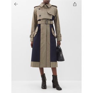 サカイ(sacai)の最終お値下げ　新品未使用　sacai パネルハウンドトゥースウールトレンチコート(トレンチコート)