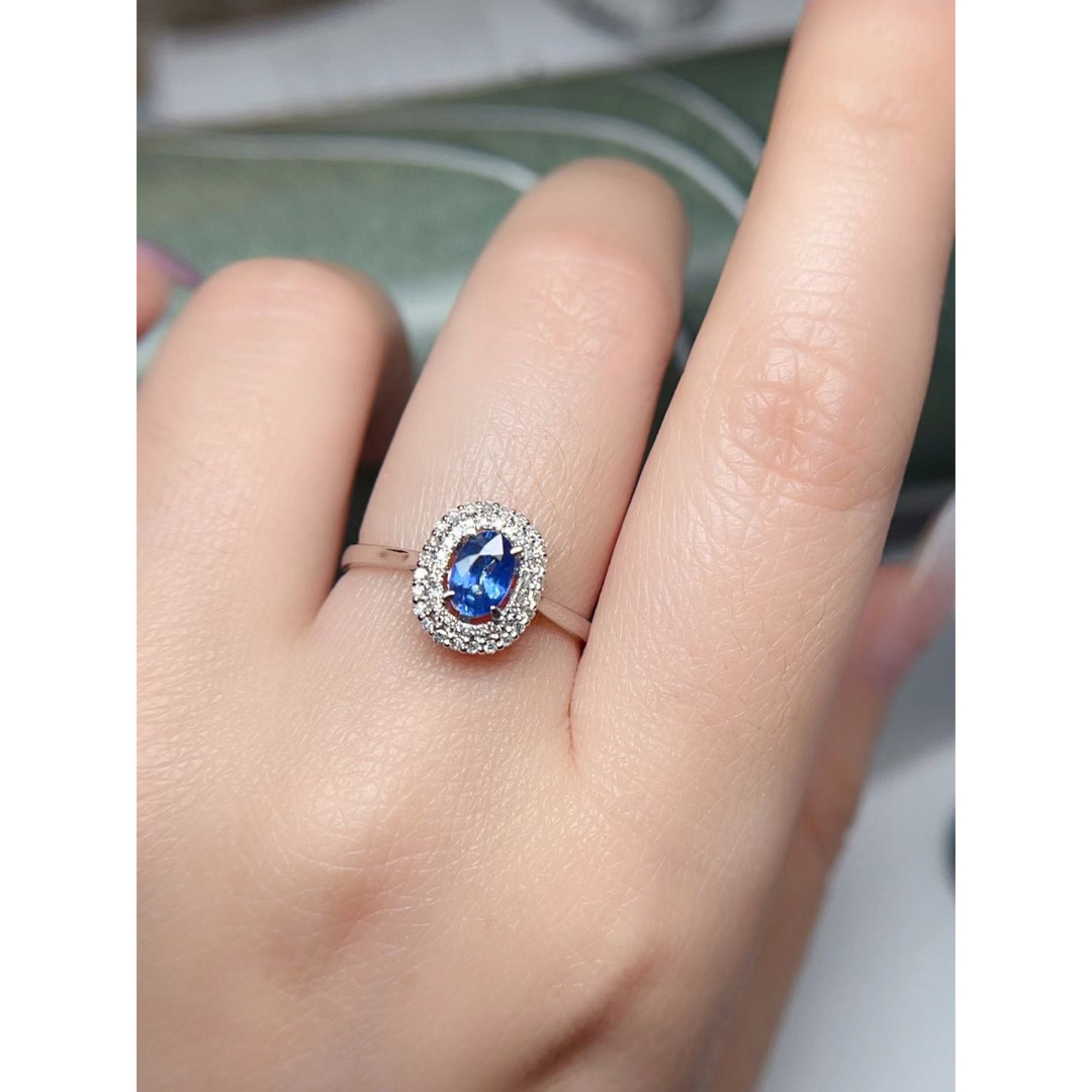 天然 ブルーサファイア ダイヤ リング0.76ct k18 ¥ レディースのアクセサリー(リング(指輪))の商品写真