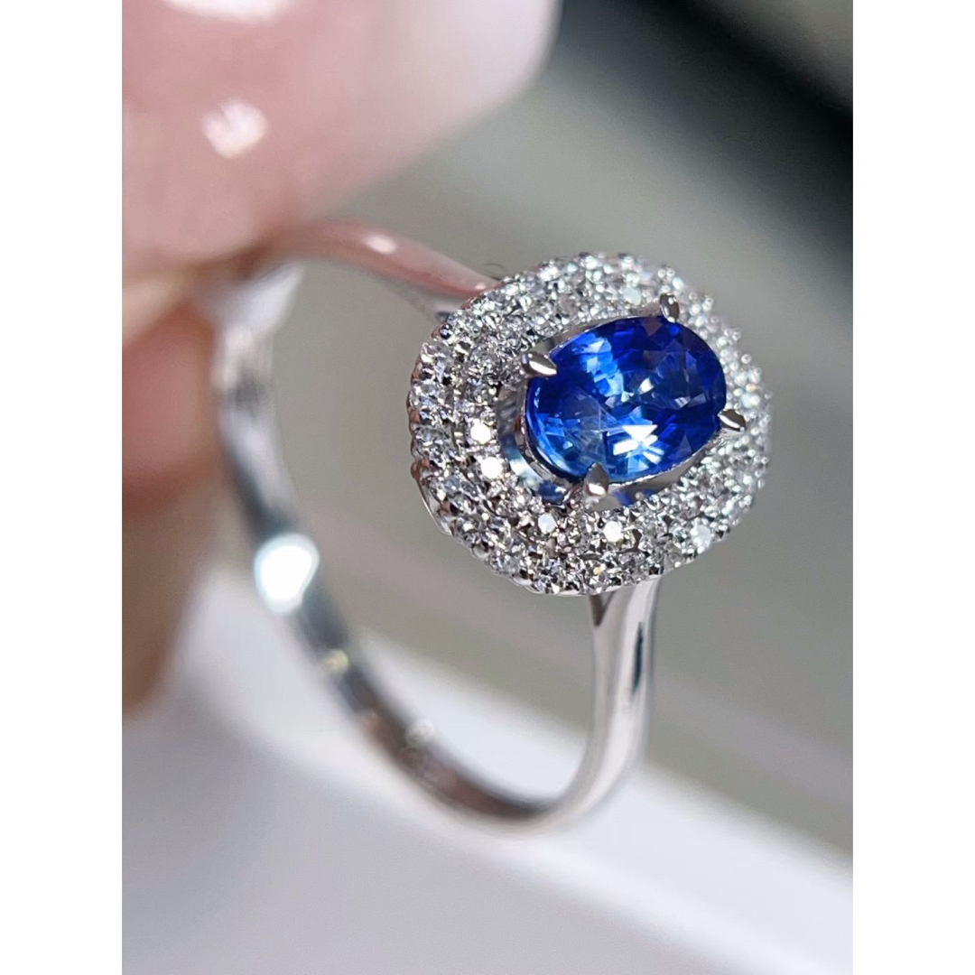 天然 ブルーサファイア ダイヤ リング0.76ct k18 ¥ レディースのアクセサリー(リング(指輪))の商品写真