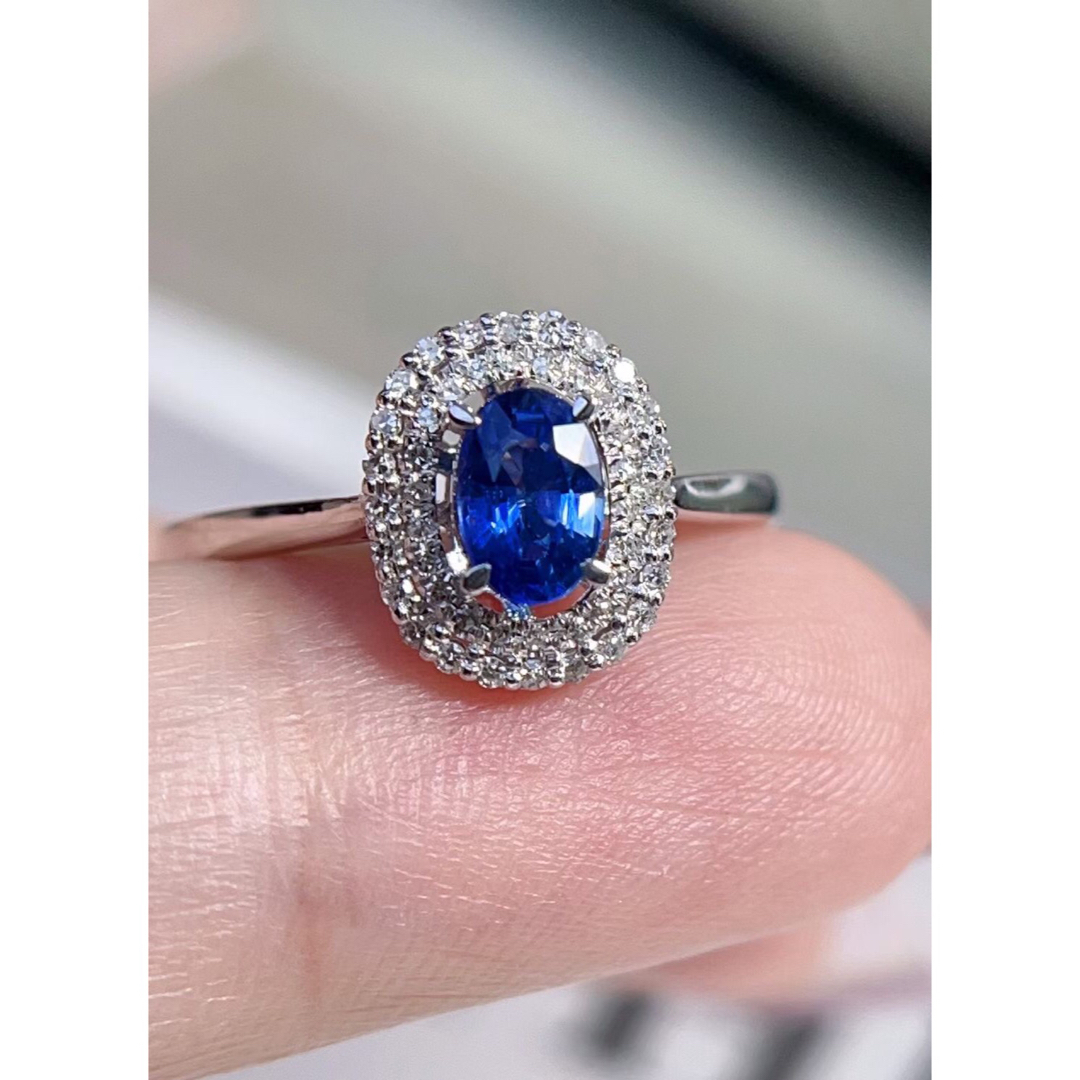 天然 ブルーサファイア ダイヤ リング0.76ct k18 ¥ レディースのアクセサリー(リング(指輪))の商品写真