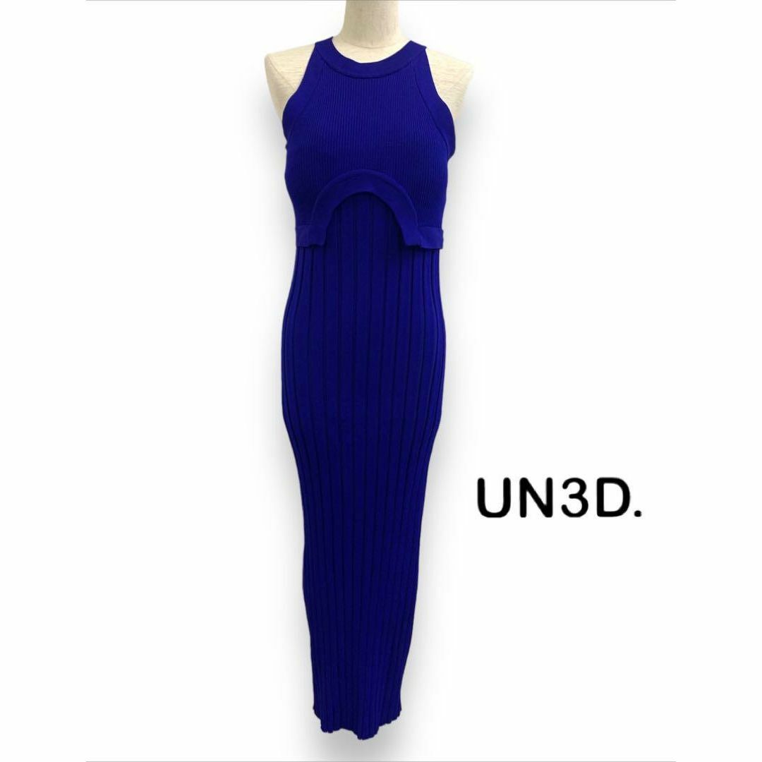 UN3D. - 美品○UN3D. ワイドリブノースリーブワンピースの通販 by