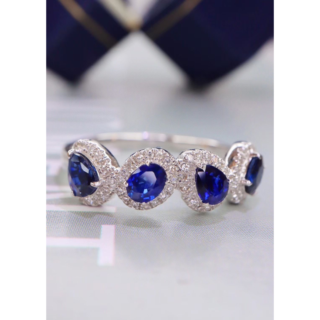 天然 ロイヤルブルーサファイア ダイヤ リング0.85ct k18 ¥ レディースのアクセサリー(リング(指輪))の商品写真