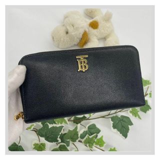 バーバリー(BURBERRY)のBurberry バーバリー ラウンドファスナー 長財布 ブラック レザー(財布)