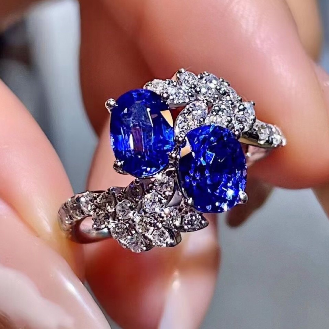 天然 ブルーサファイア ダイヤ リング2.52ct k18 ¥ レディースのアクセサリー(リング(指輪))の商品写真