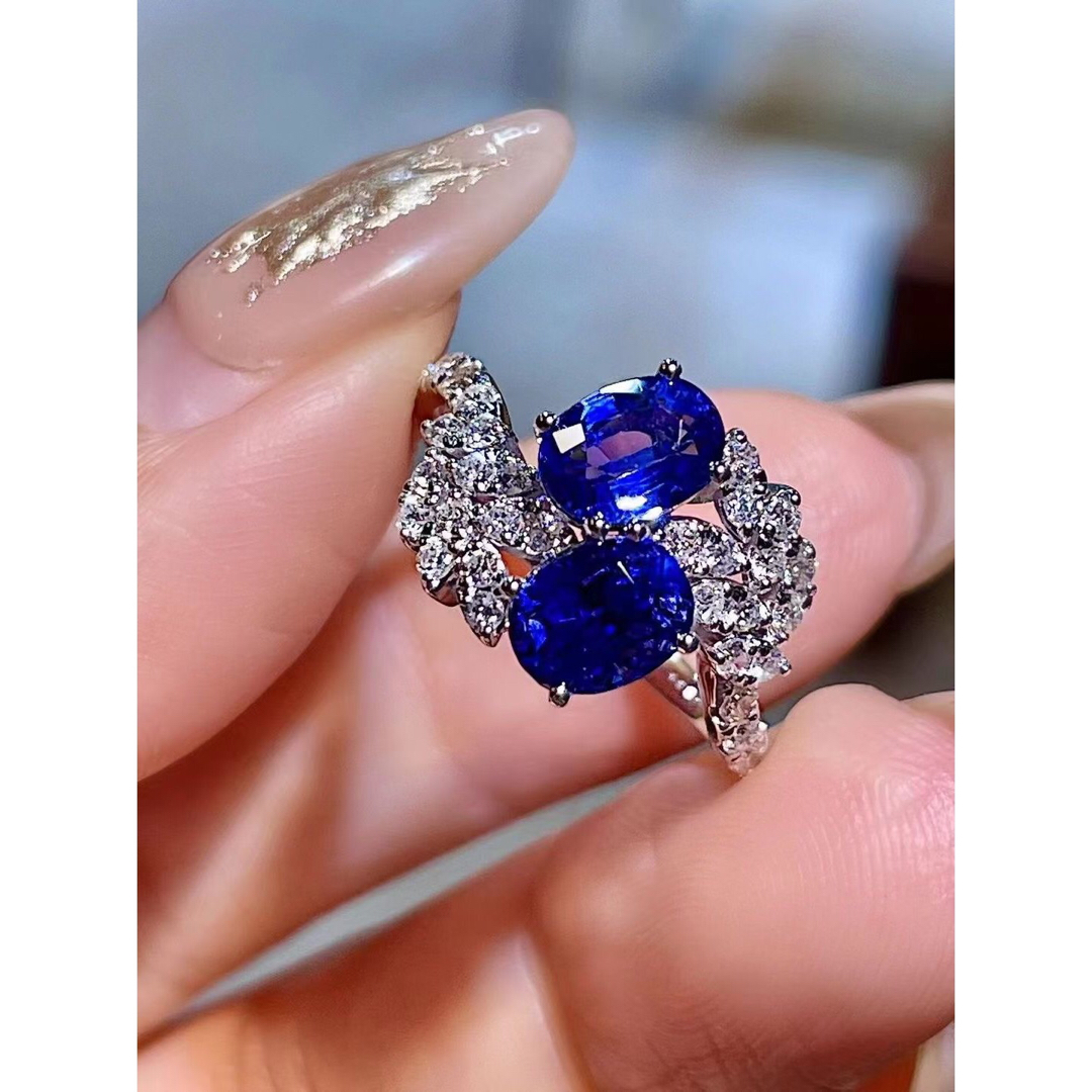 天然 ブルーサファイア ダイヤ リング2.52ct k18 ¥ レディースのアクセサリー(リング(指輪))の商品写真