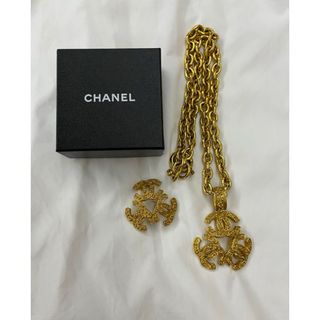 シャネル(CHANEL)のCHANELシャネルゴールドネックレス&ブローチセット(ネックレス)