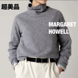 極美品♪マーガレットハウエル カシミヤウールラグランニット シルク混 グレー