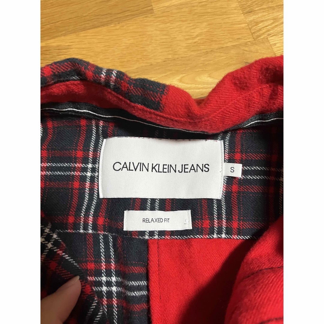 Calvin Klein(カルバンクライン)の【希少】カルバンクライン　チェックシャツ　赤　ビックサイズ メンズのトップス(シャツ)の商品写真