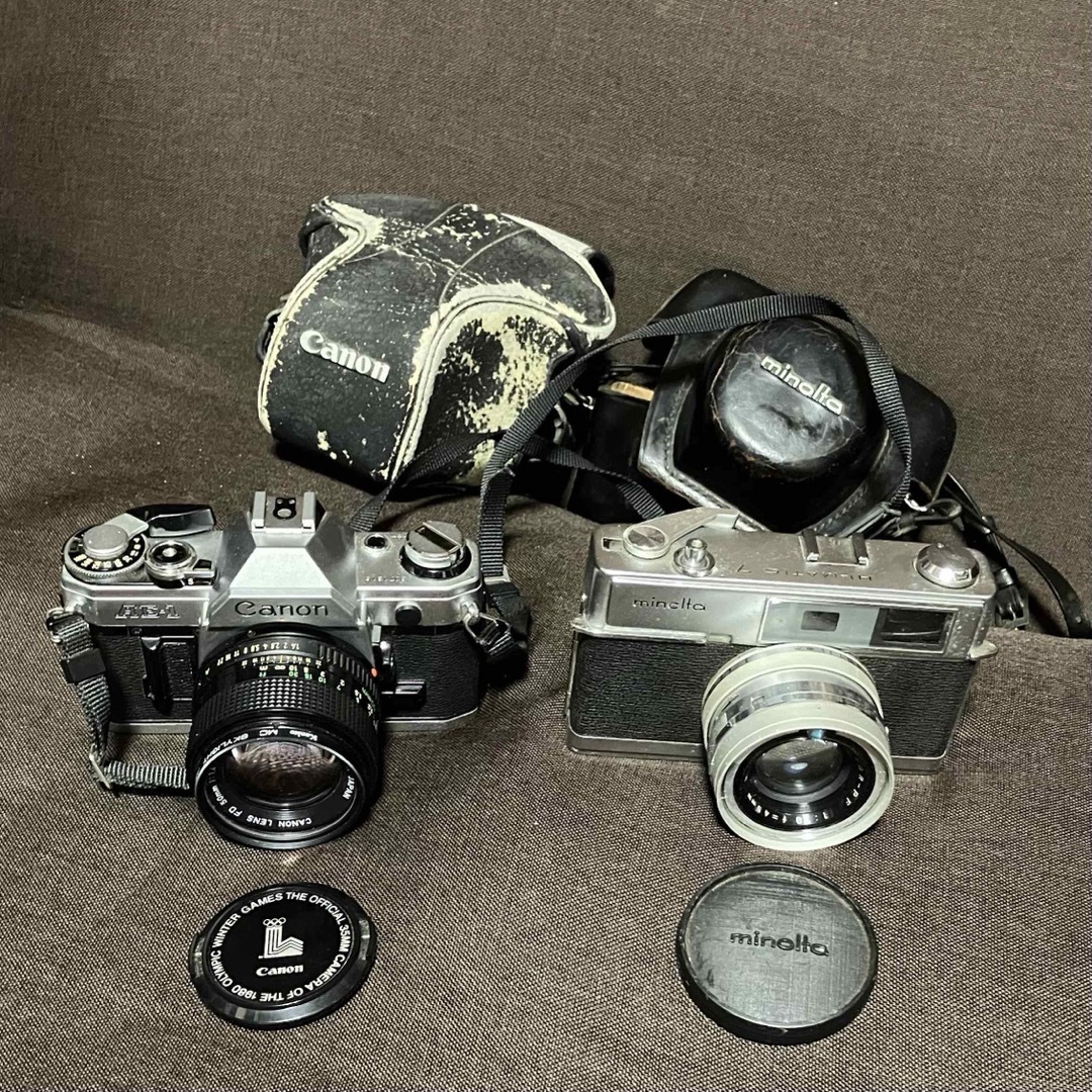 ミノルタ Himatic 7 キャノン AE-1 フィルムカメラ 動作未確認 ミノルタ Himatic 7 キャノン AE-1 フィルムカメラ 動作未確認