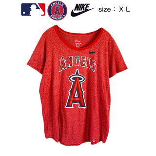 ナイキ(NIKE)のMLB　ロサンゼルス・エンゼルス　Tシャツ　XL　赤　USA古着(Tシャツ/カットソー(半袖/袖なし))