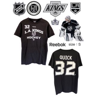 リーボック(Reebok)のNHL　ロサンゼルス・キングス　クイック　32　Tシャツ　S　黒　USA古着(Tシャツ/カットソー(半袖/袖なし))