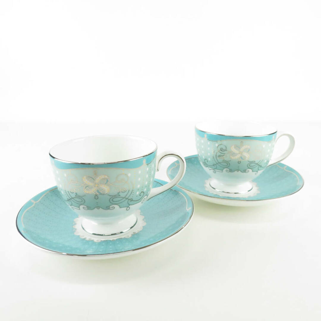 美品 WEDGWOOD ウェッジウッド PSYCHE プシュケ ティーカップ＆ソーサー 2客 ペア リー SU4497Qインテリア/住まい/日用品