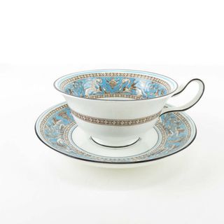 ウェッジウッド(WEDGWOOD)の美品 WEDGWOOD ウェッジウッド フロレンティーンターコイズ ティーカップ＆ソーサー 1客 ピオニー SU4482R (グラス/カップ)