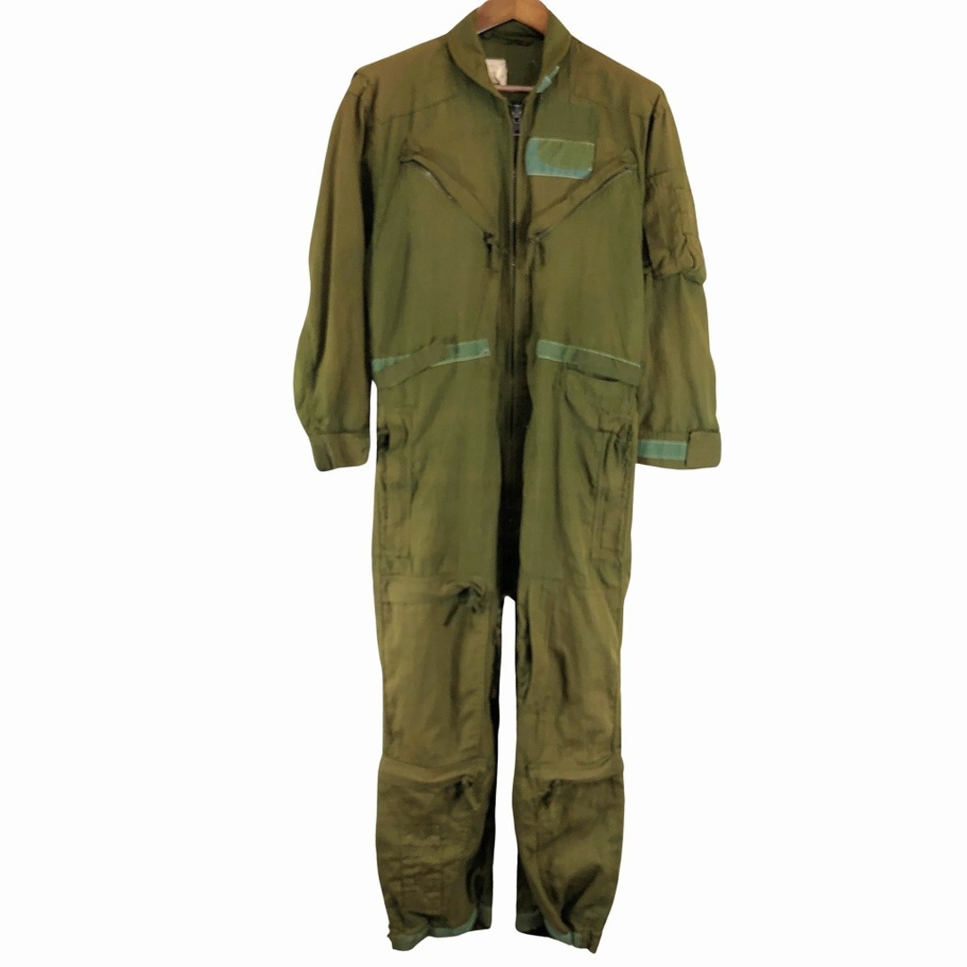 60年代 米軍実物 U.S.NAVY FLYING COVERALLS TYPE CS/FRP-1 オールインワン ミリタリー タロンジップ カーキ (メンズ 40S) 中古 古着 P0816