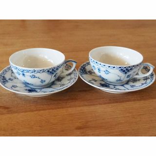 ロイヤルコペンハーゲン(ROYAL COPENHAGEN)のRoyal Copenhagen Blue  fluted C&S  Set 2(食器)