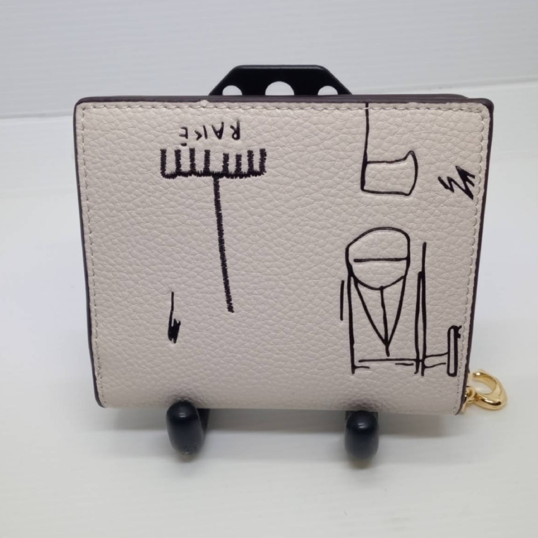 【新品】COACH コーチ 二つ折り財布 バスキアコラボ　　　　　　ホワイト