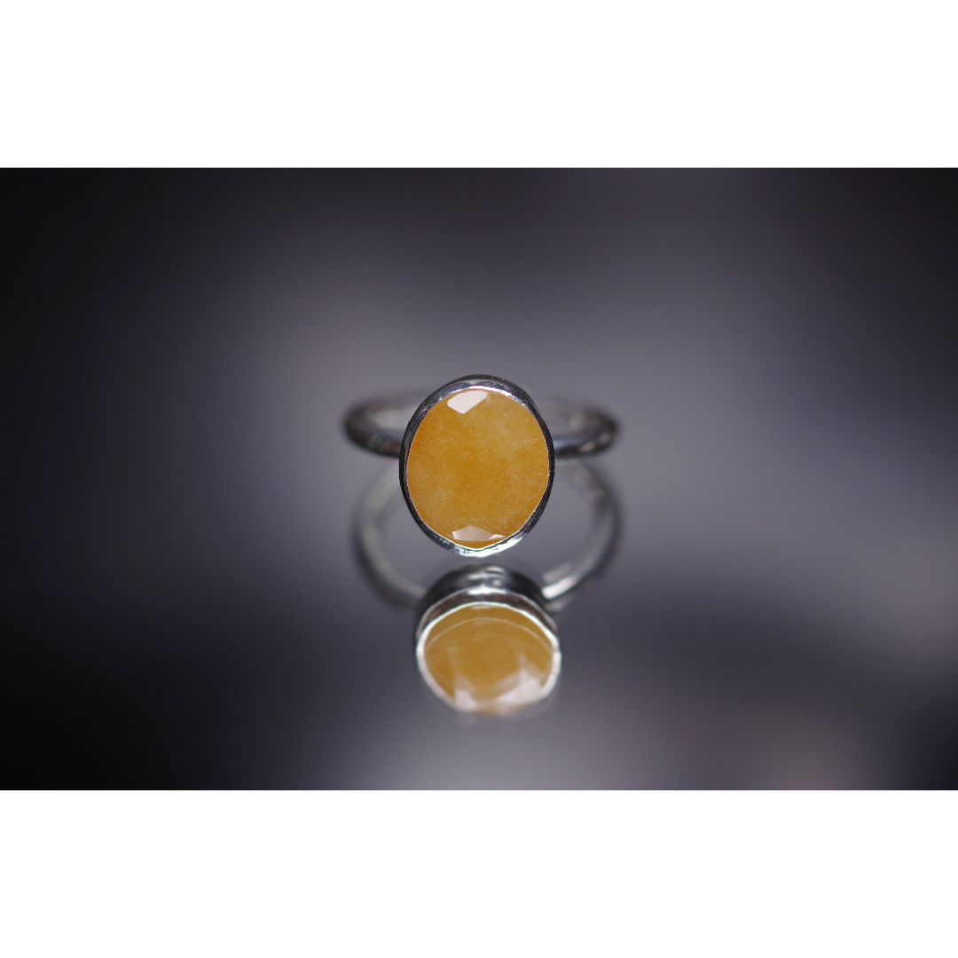 ☆ 新作 ☆『Yellow Quartz』の世界でひとつの天然石リングsv925 レディースのアクセサリー(リング(指輪))の商品写真