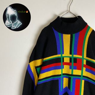 ベルサーチ　VERSACE ロゴ柄　ニット　美品