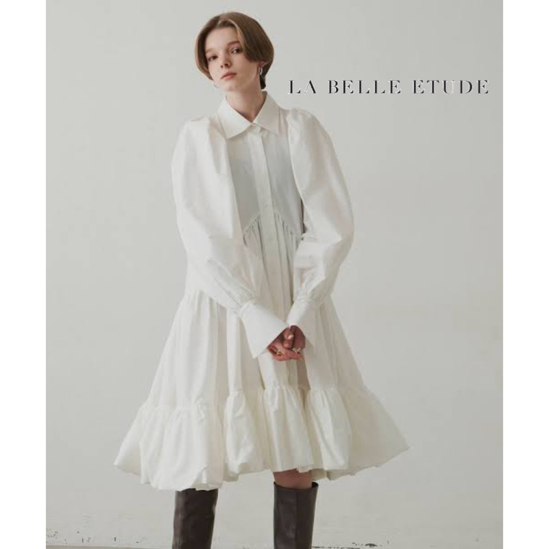 【la belle Etude】即完売　裾バルーンボリュームシャツワンピース