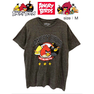 Angry Birds　アングリーバード　Tシャツ　M　グレー　USA古着(Tシャツ/カットソー(半袖/袖なし))