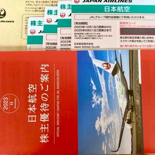 ジャル(ニホンコウクウ)(JAL(日本航空))の最新　JAL 株主優待券　株主割引券　4枚　ANA 即日発送可能(航空券)