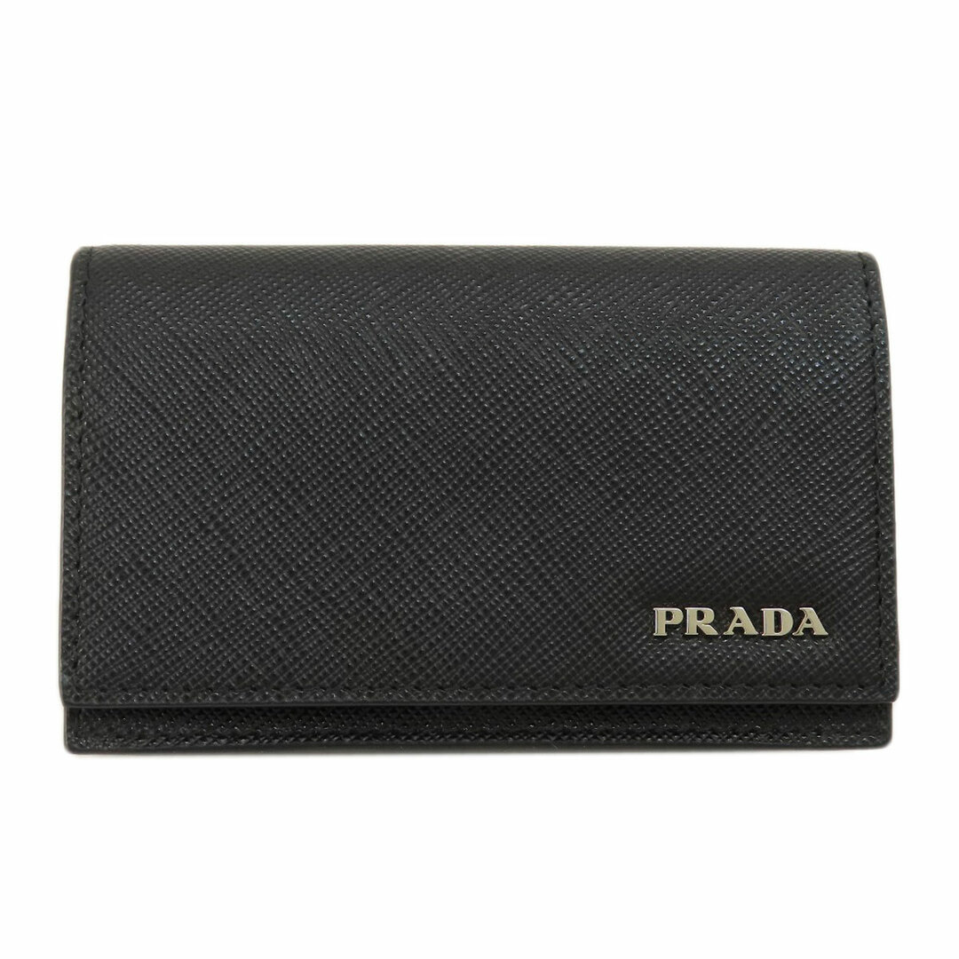 【極美品】PRADA　ロゴ金具　バイカラー　カード入れ　定期券　名刺　ベージュ