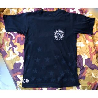 クロムハーツ(Chrome Hearts)のクロムハーツ アーチロゴ スター柄 tシャツ 半袖 黒 L(Tシャツ/カットソー(半袖/袖なし))