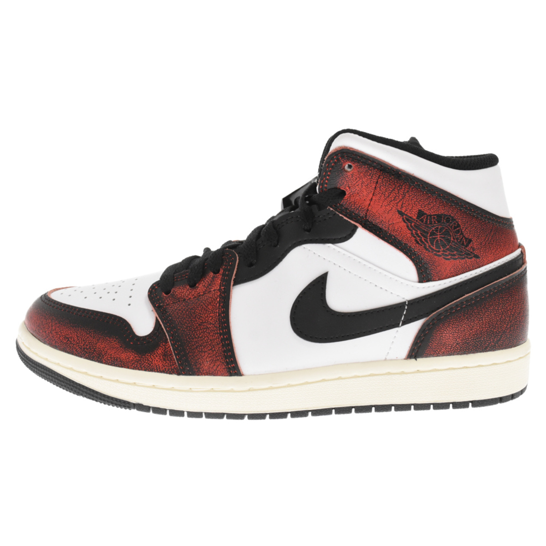 NIKE(ナイキ)のNIKE ナイキ AIR JORDAN1 MID SE Wear Away エアジョーダン1 ミッド ハイカットスニーカー レッド/ホワイト DV9565-006 US8.5 メンズの靴/シューズ(スニーカー)の商品写真