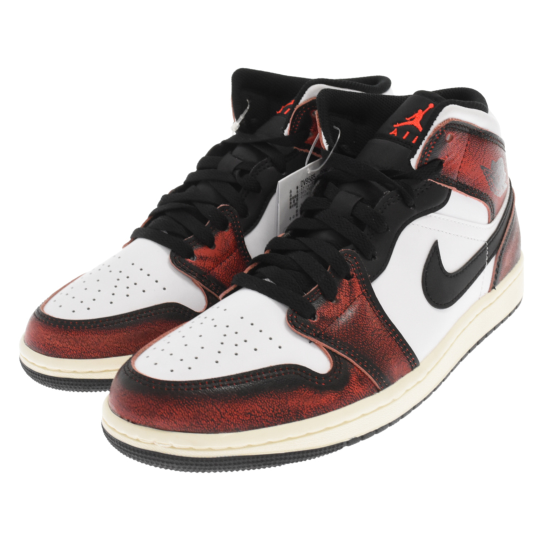 NIKE(ナイキ)のNIKE ナイキ AIR JORDAN1 MID SE Wear Away エアジョーダン1 ミッド ハイカットスニーカー レッド/ホワイト DV9565-006 US8.5 メンズの靴/シューズ(スニーカー)の商品写真