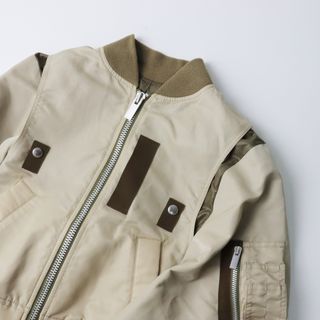 サカイ(sacai)の2022年 サカイ sacai 22-05957 ナイロンツイルミックスケープ ボンバージャケット 1/ベージュ ブルゾン MA-1【2400013602556】(ブルゾン)