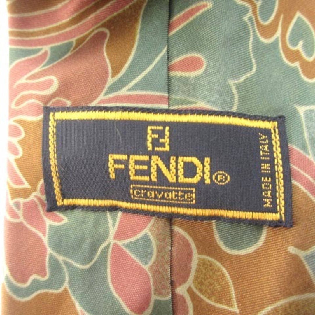 FENDI(フェンディ)のフェンディ ネクタイ レギュラータイ 総柄 花柄 フラワー シルク100％ 茶系 メンズのファッション小物(ネクタイ)の商品写真