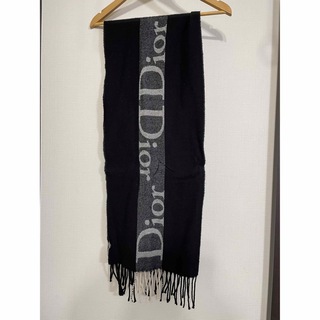 クリスチャンディオール(Christian Dior)のChristian DIORクリスチャン ディオール マフラー ブラック　美品(マフラー/ショール)