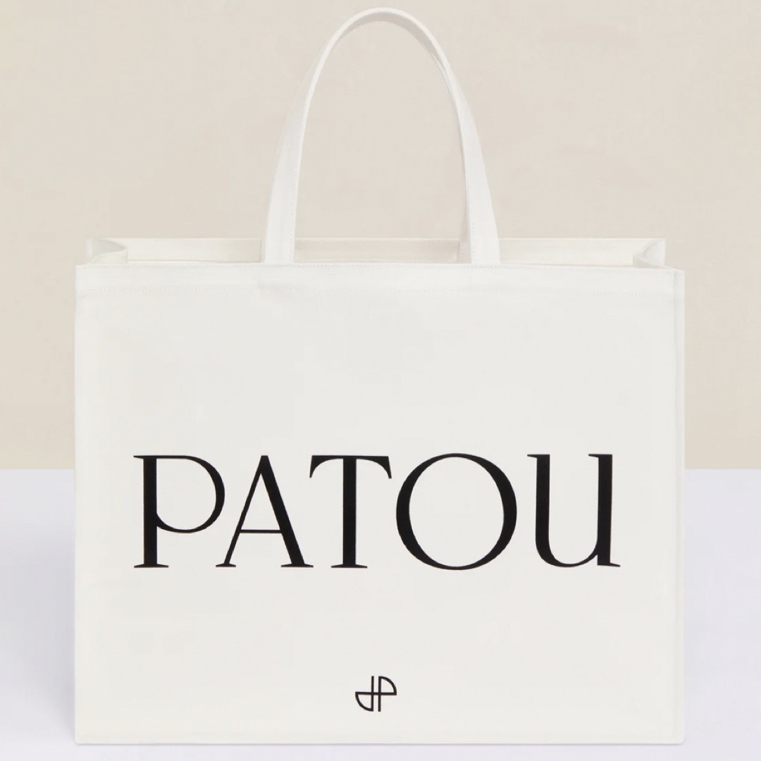 本日限定！新品未使用！patou オーガニックコットンロゴトート　ラージバッグ